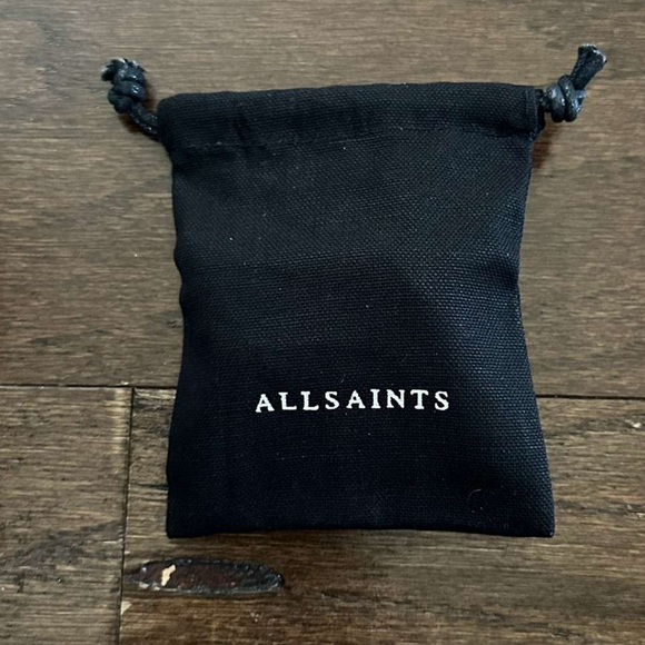 ALLSAINTS-Alex Chunky Hexagon Hoop Earrings-Silver-NWT - Picture 9 of 11